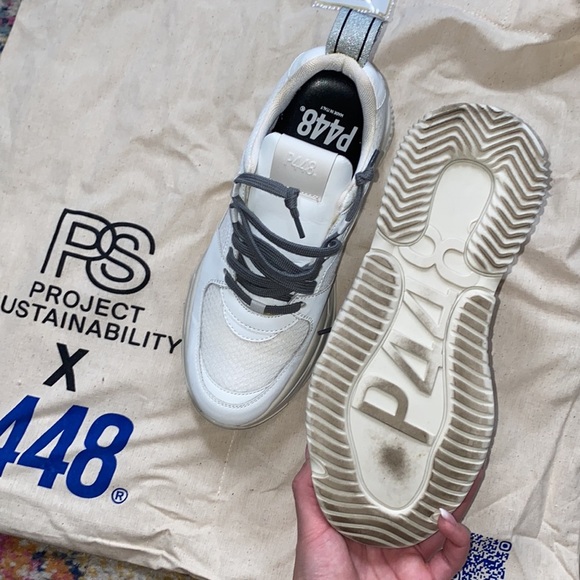 P448 chunky trainers - Luke white recycled NEW size 38 - Picture 2 of 7